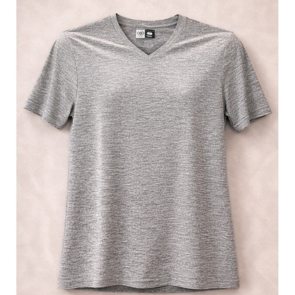 LEG3ND Breathe Mens S Gray Heather V-Neck Performance T-Shirt Stretch Active